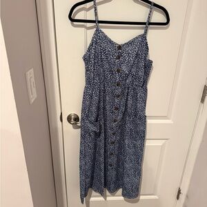 Amazon Blue Floral Button-Front Sundress